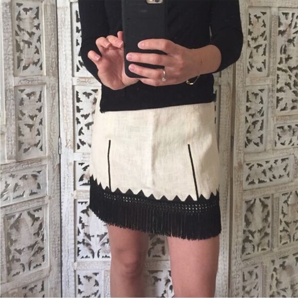 Free People Fringe Skirt Festival Boho Concert Feminine Contemporary Casual - Picture 8 of 8